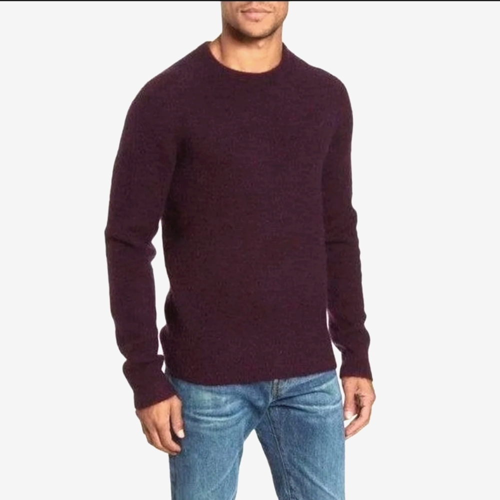 Todd Snyder Men's Wool Blend Sweater - Burgundy / Dark Purple